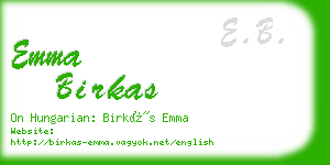 emma birkas business card